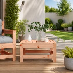 Garden Footstool Solid Wood Slatted Design Outdoor Patio Terrace Relaxation