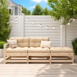 3 Piece Outdoor Sectional Sofa Set for Gardens