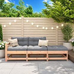 3-Piece Solid Wood Patio Sectional Sofa Set
