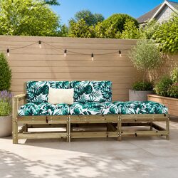 Durable 3 Piece Wooden Outdoor Sectional Sofa Set