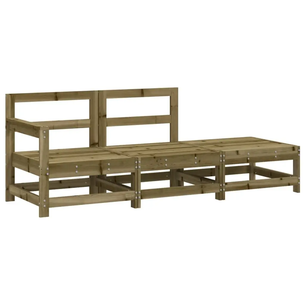 3 Piece Wooden Outdoor Sectional Sofa Set