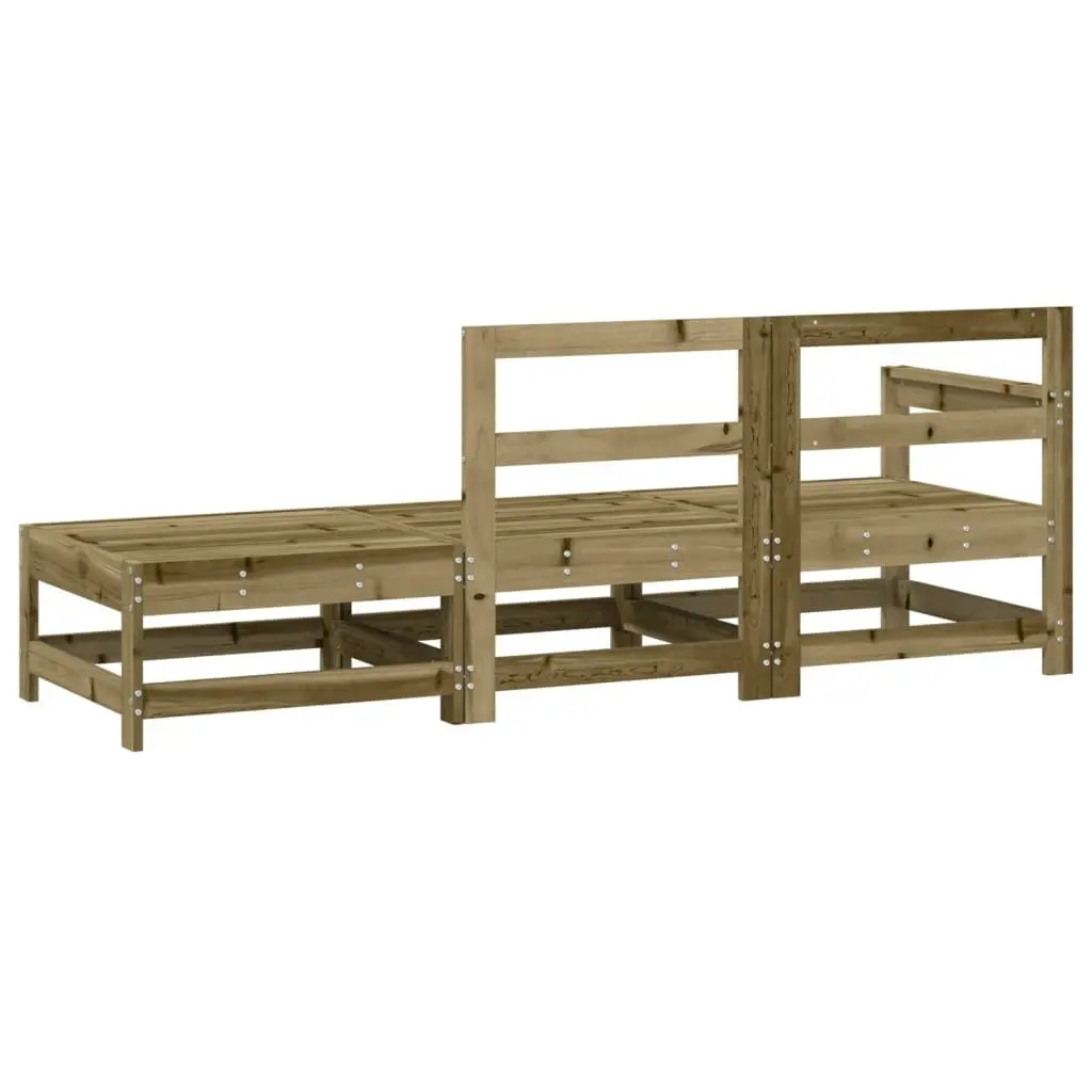 3 Piece Wooden Outdoor Sectional Sofa Set