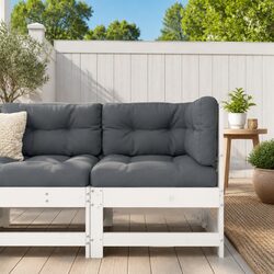 Outdoor Corner Sofa with Cushions - Durable White Sectional