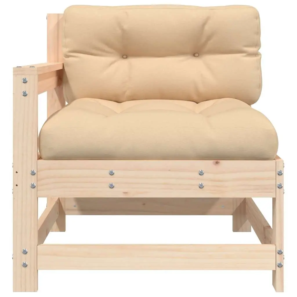Solid Pine Wood Garden Chair with Cushions for Comfort