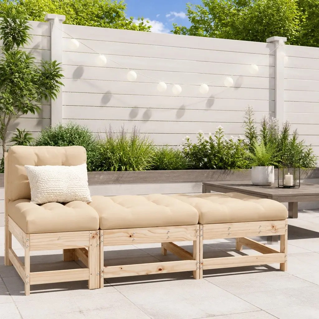Garden Footstools Solid Pine Wood 2pcs Outdoor Seating Brown