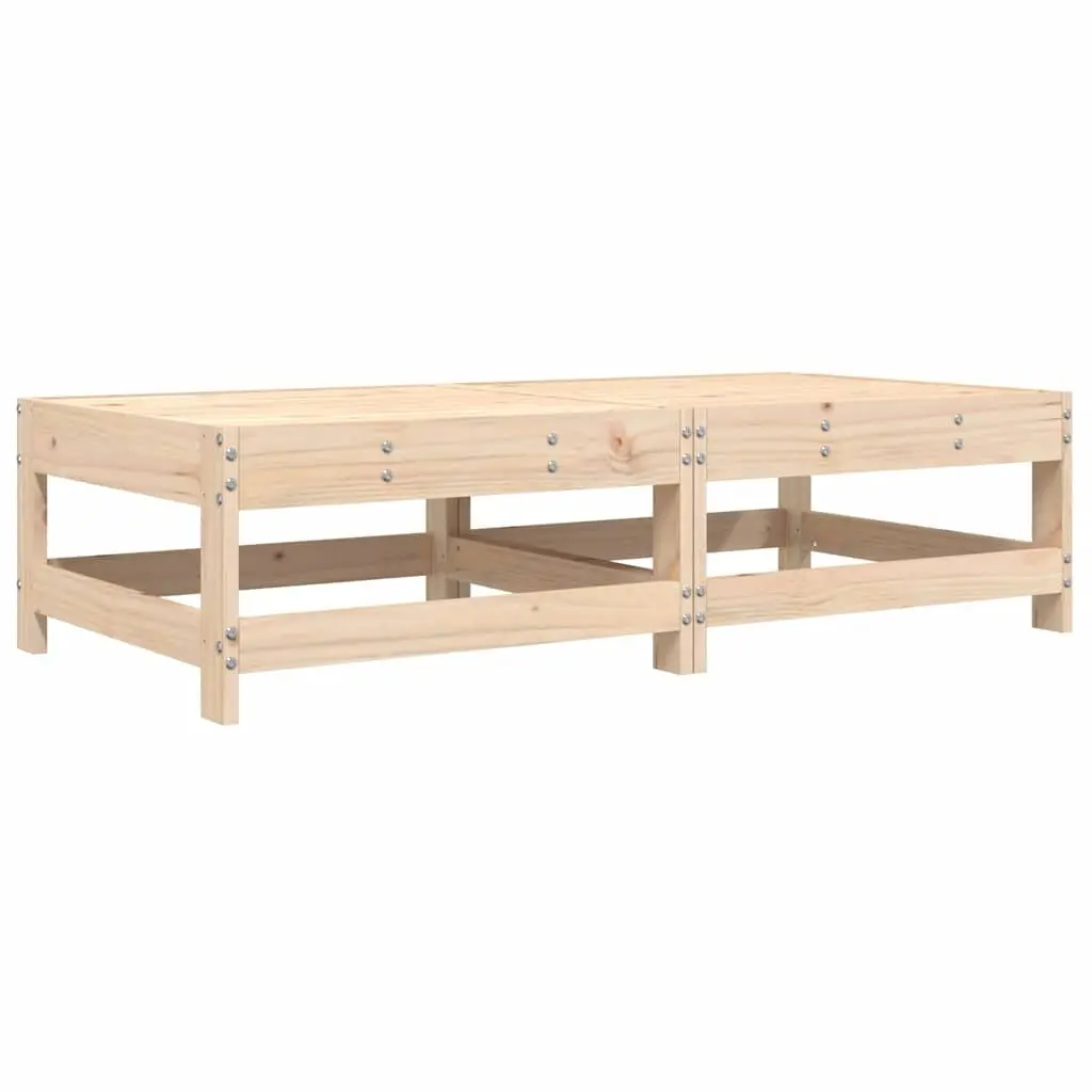 Garden Footstools Solid Pine Wood 2pcs Outdoor Seating Brown