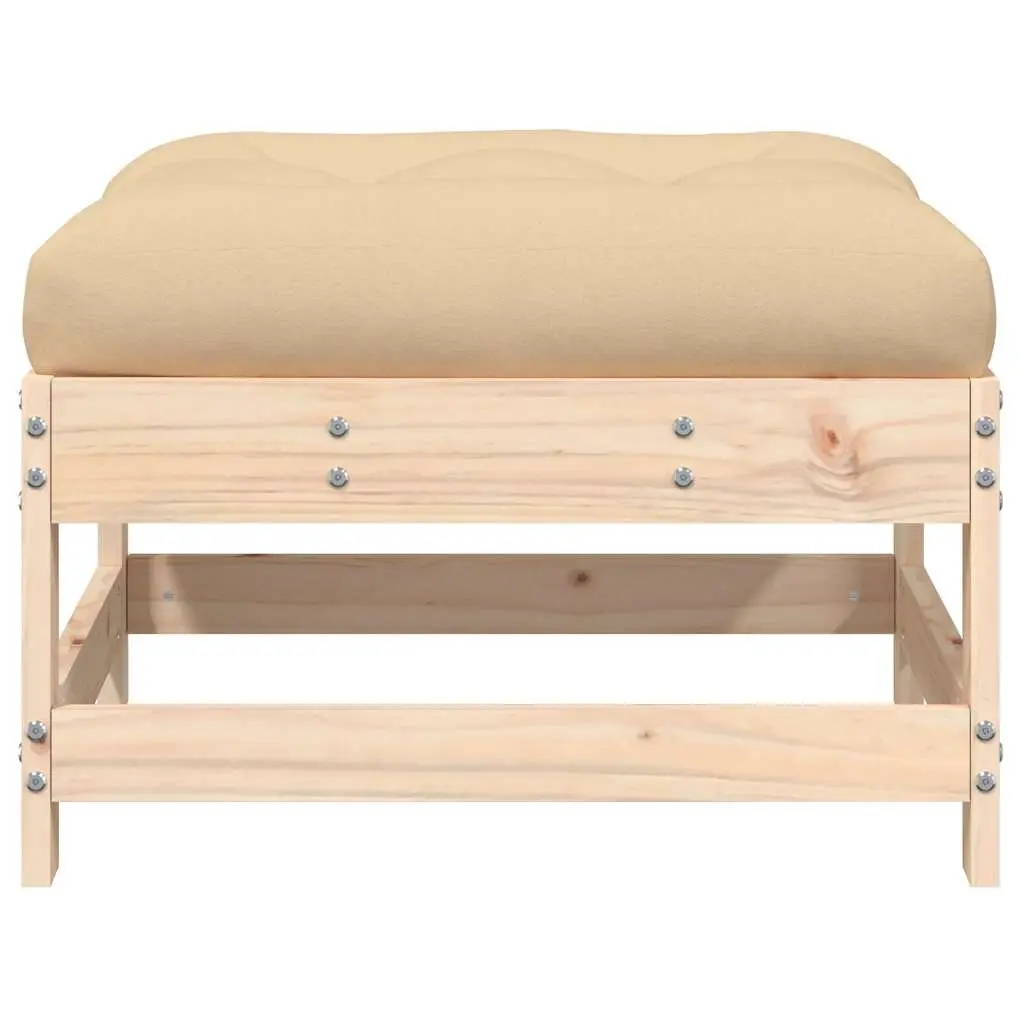Garden Footstools Solid Pine Wood 2pcs Outdoor Seating Brown