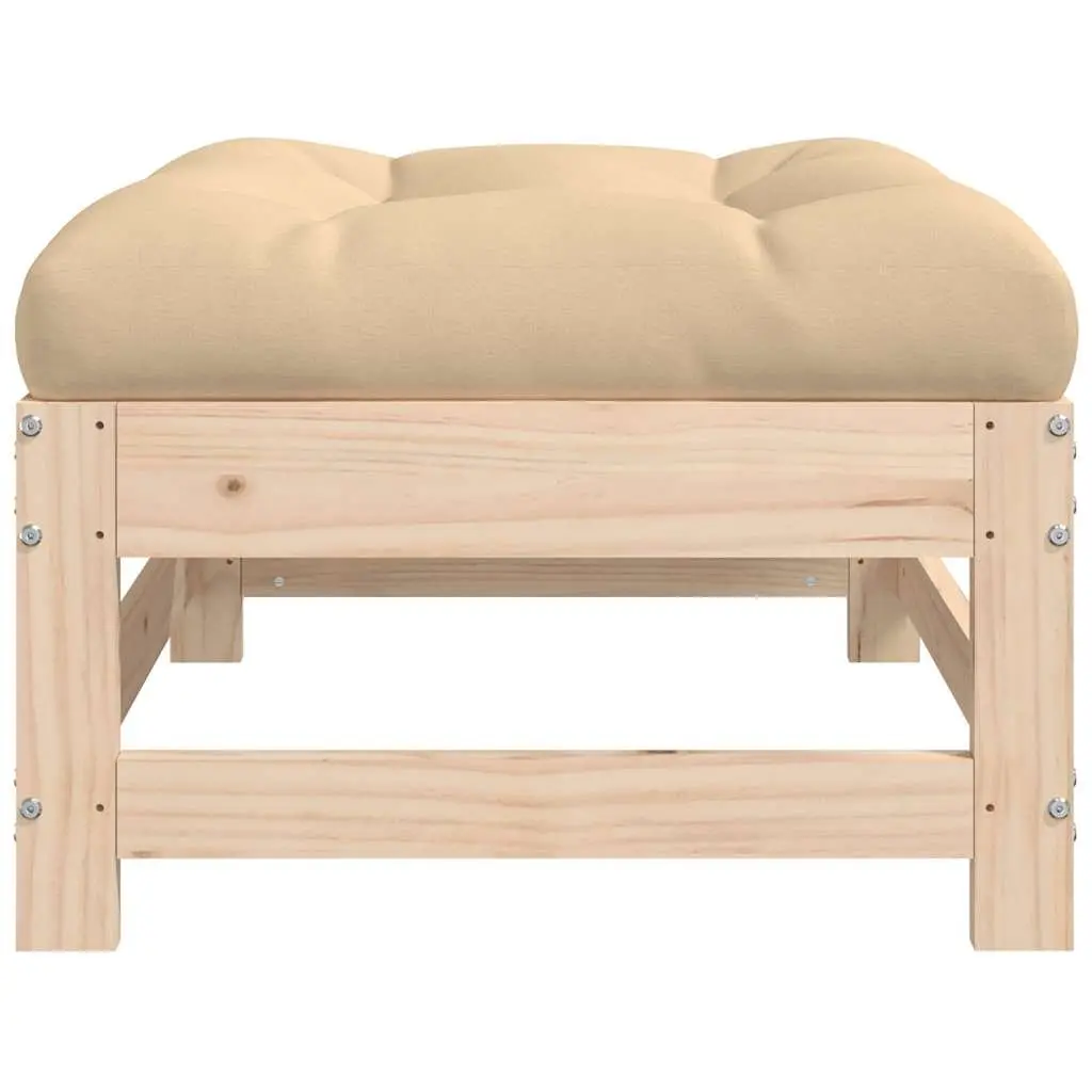 Garden Footstools Solid Pine Wood 2pcs Outdoor Seating Brown