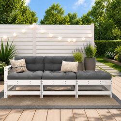 Sturdy 3 Piece Garden Lounge Set with Cushions