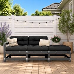 Durable 3 Piece Garden Lounge Set with Cushions