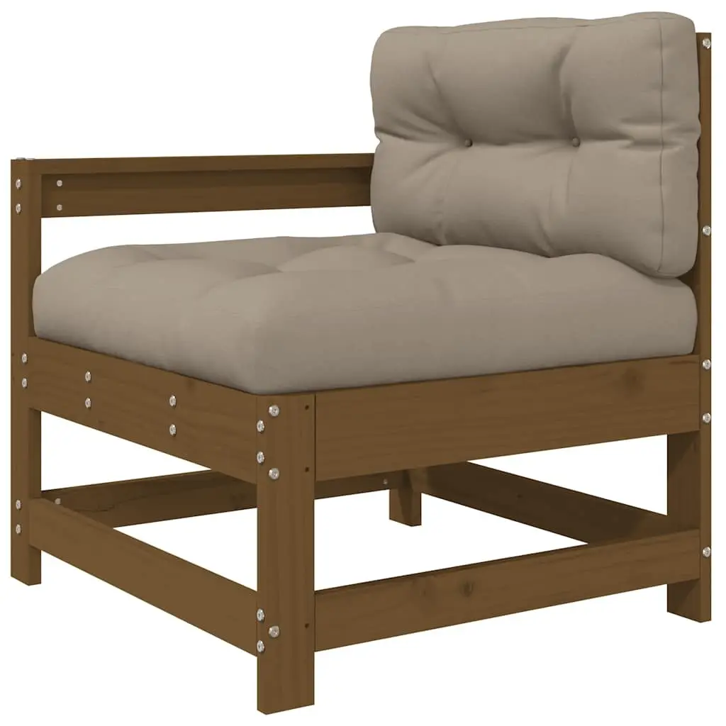 3 Piece Garden Lounge Set Solid Pine Wood Brown with Cushions