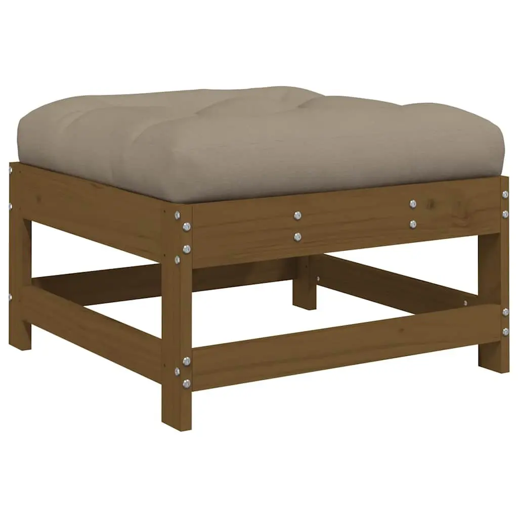 3 Piece Garden Lounge Set Solid Pine Wood Brown with Cushions