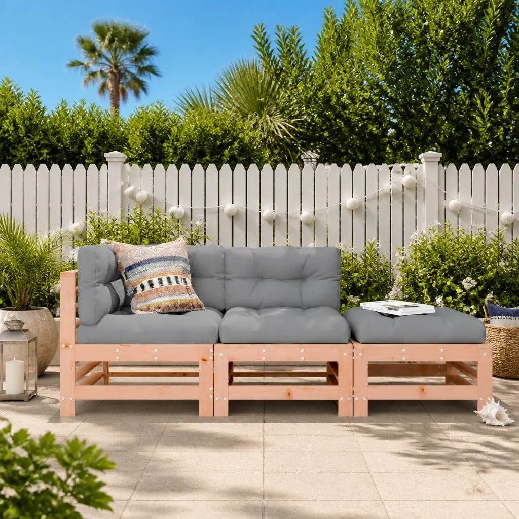 Solid Wood 3 Piece Garden Lounge Set for Patio Relaxation