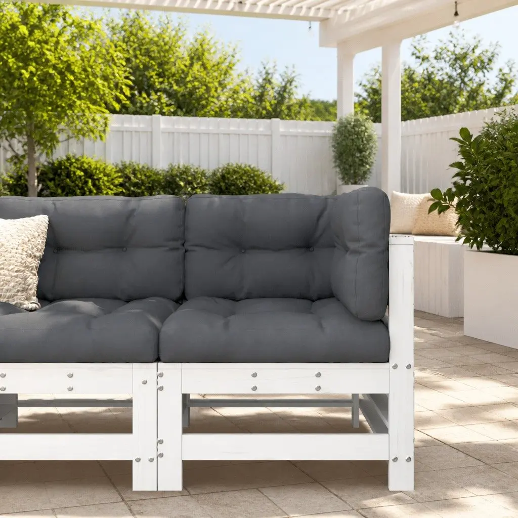 White Corner Sofa with Cushions for Outdoor Spaces
