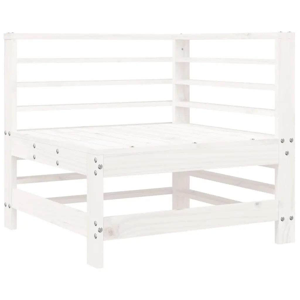 White Corner Sofa with Cushions for Outdoor Spaces