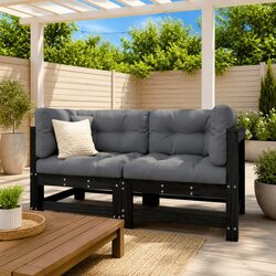 Solid Pine Wood Corner Sofa with Cushions for Outdoor Use