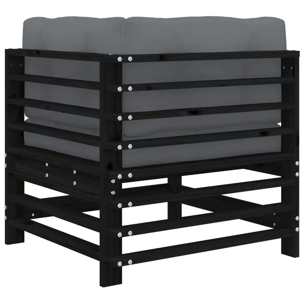 Solid Pine Wood Corner Sofa with Cushions for Outdoor Use