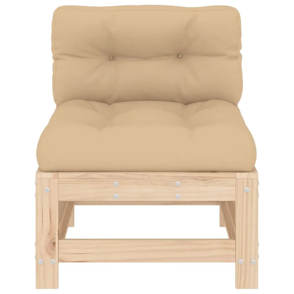 Outdoor Middle Sofa with Cushions in Solid Pine