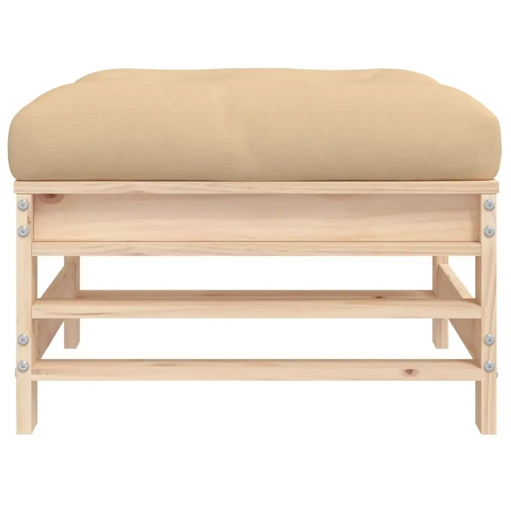 Garden Footstool with Soft Cushion for Comfort