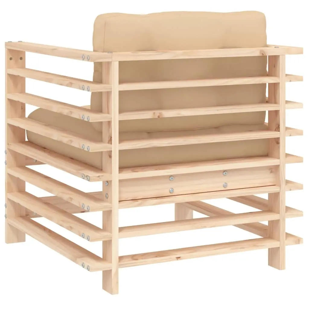 Garden Chairs with Cushions 2 pcs Outdoor Seating Solid Wood Pine Patio