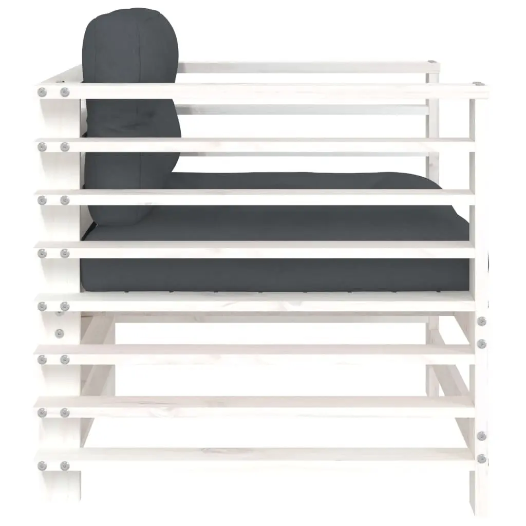 Garden Chairs with Cushions, 2 pcs White Pine