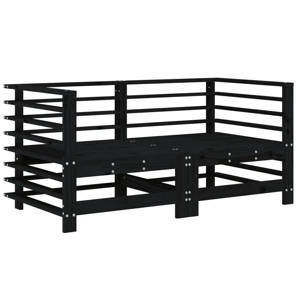 Black Corner Sectional Outdoor Sofa Set with Cushions