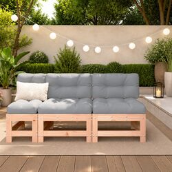 Durable Brown Wood Outdoor Sectional Sofa Middle Units