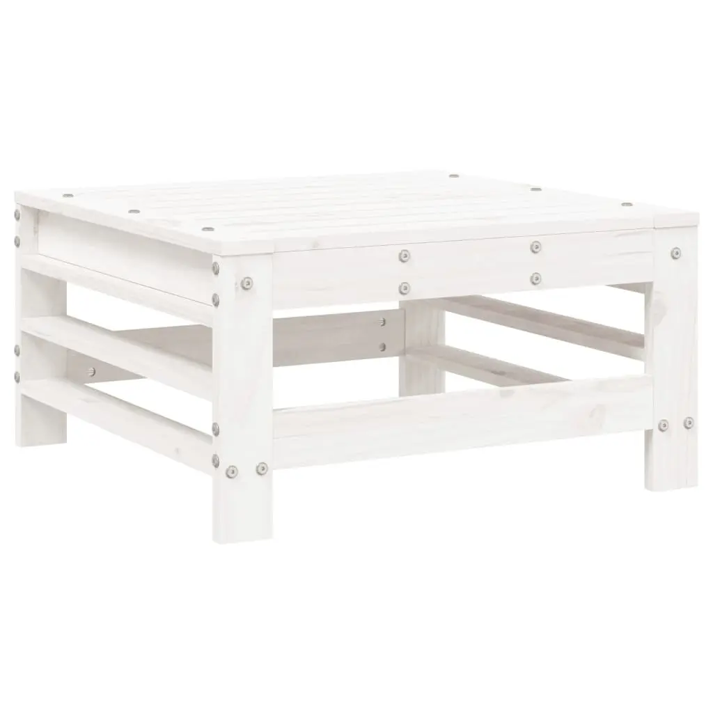 Solid Pine Outdoor Garden Footstools with Cushions 2pcs