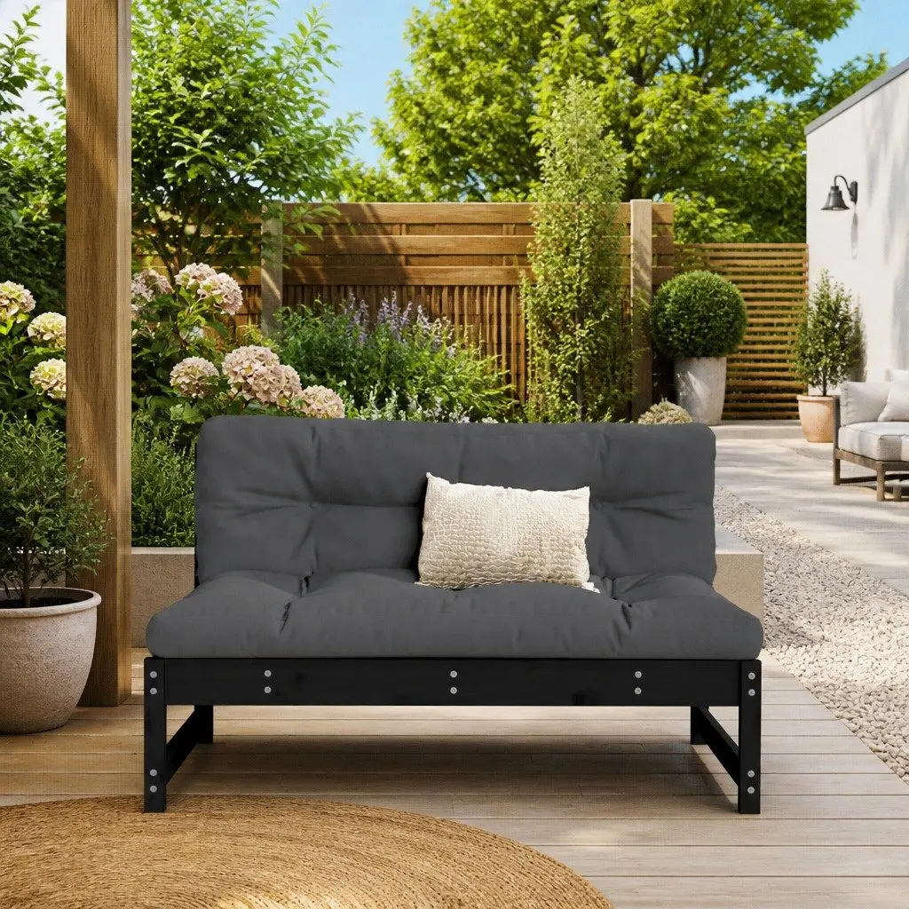 Black Garden Patio Modular Middle Sofa Section