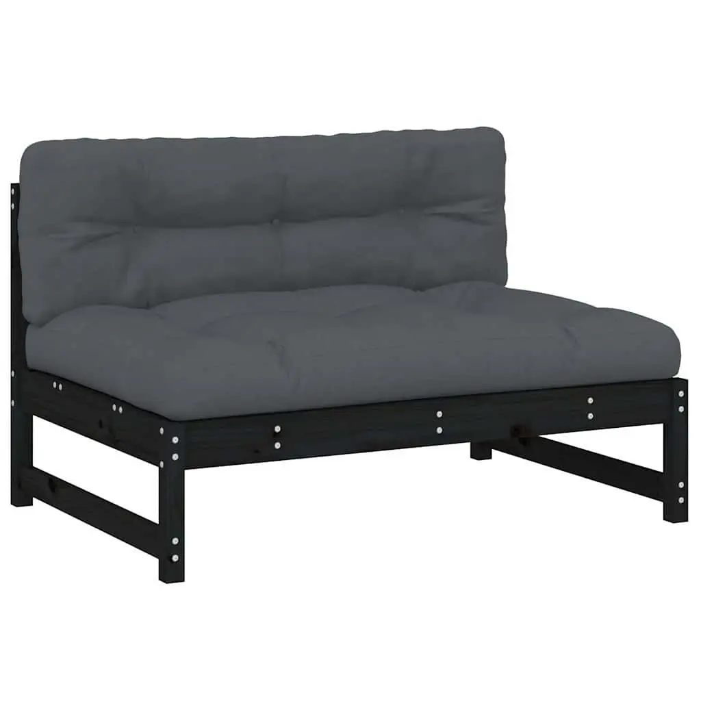Black Garden Patio Modular Middle Sofa Section