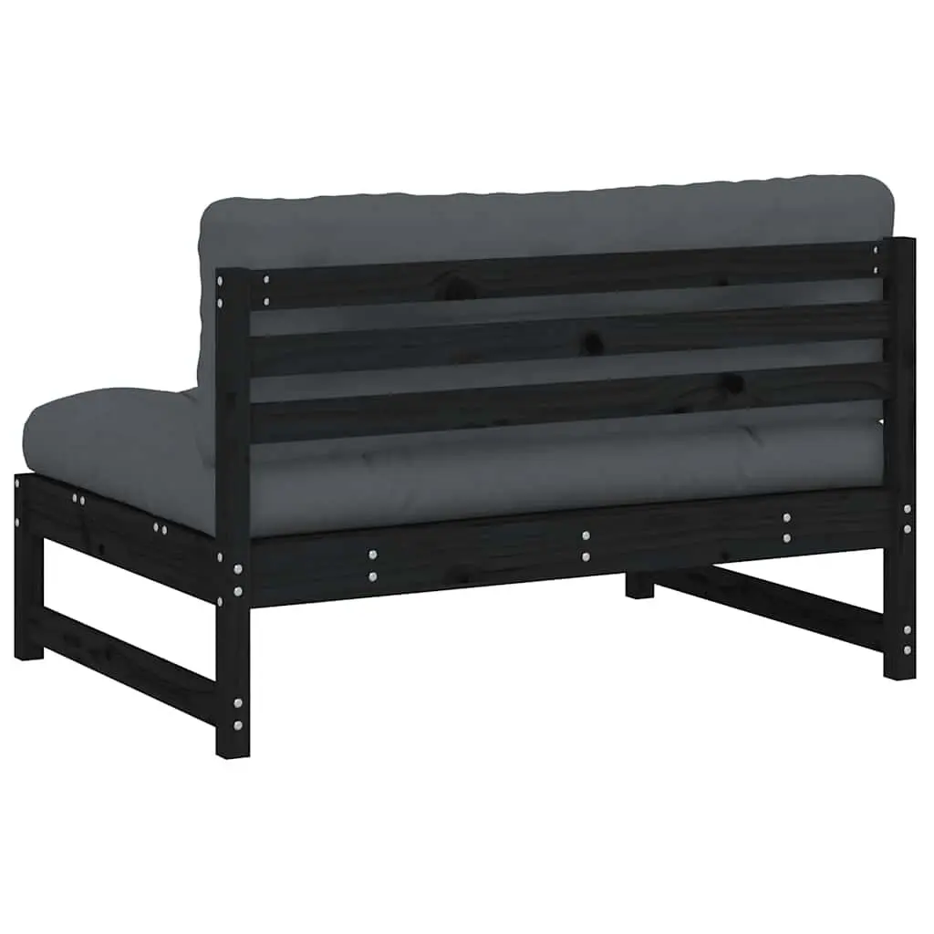 Black Garden Patio Modular Middle Sofa Section