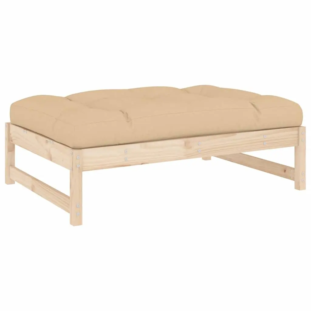 Slatted Wood Garden Footstool for Outdoor Spaces