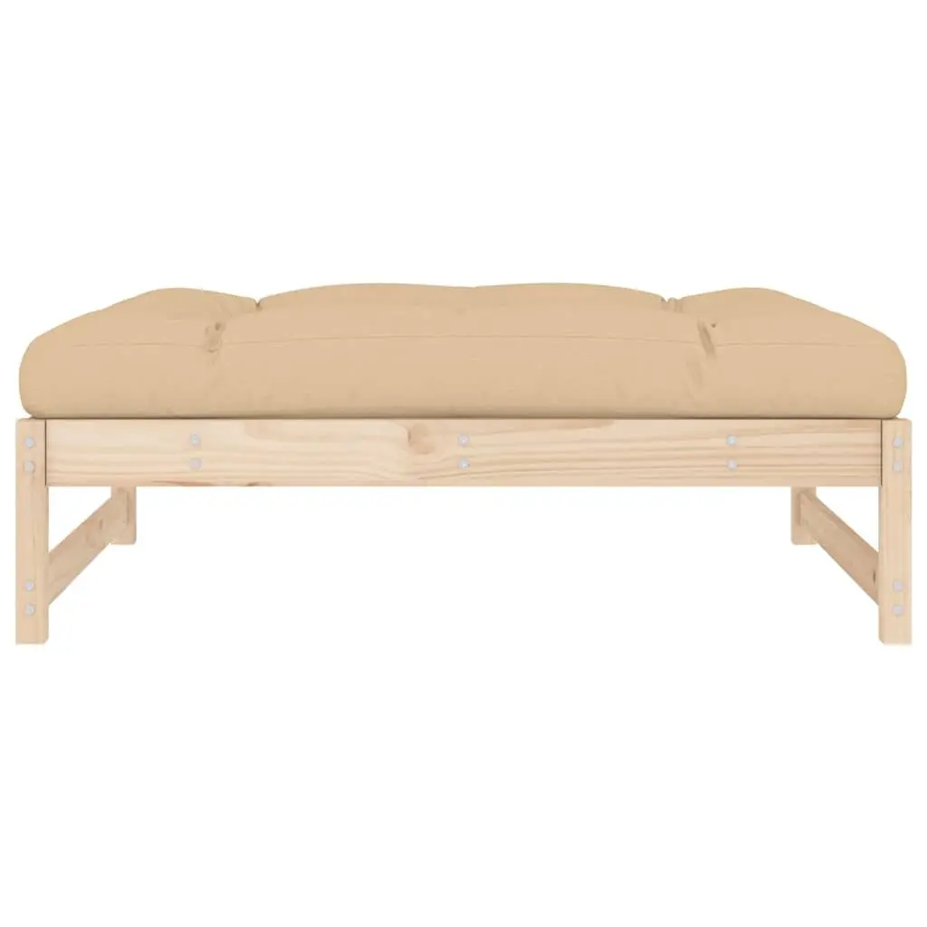 Slatted Wood Garden Footstool for Outdoor Spaces
