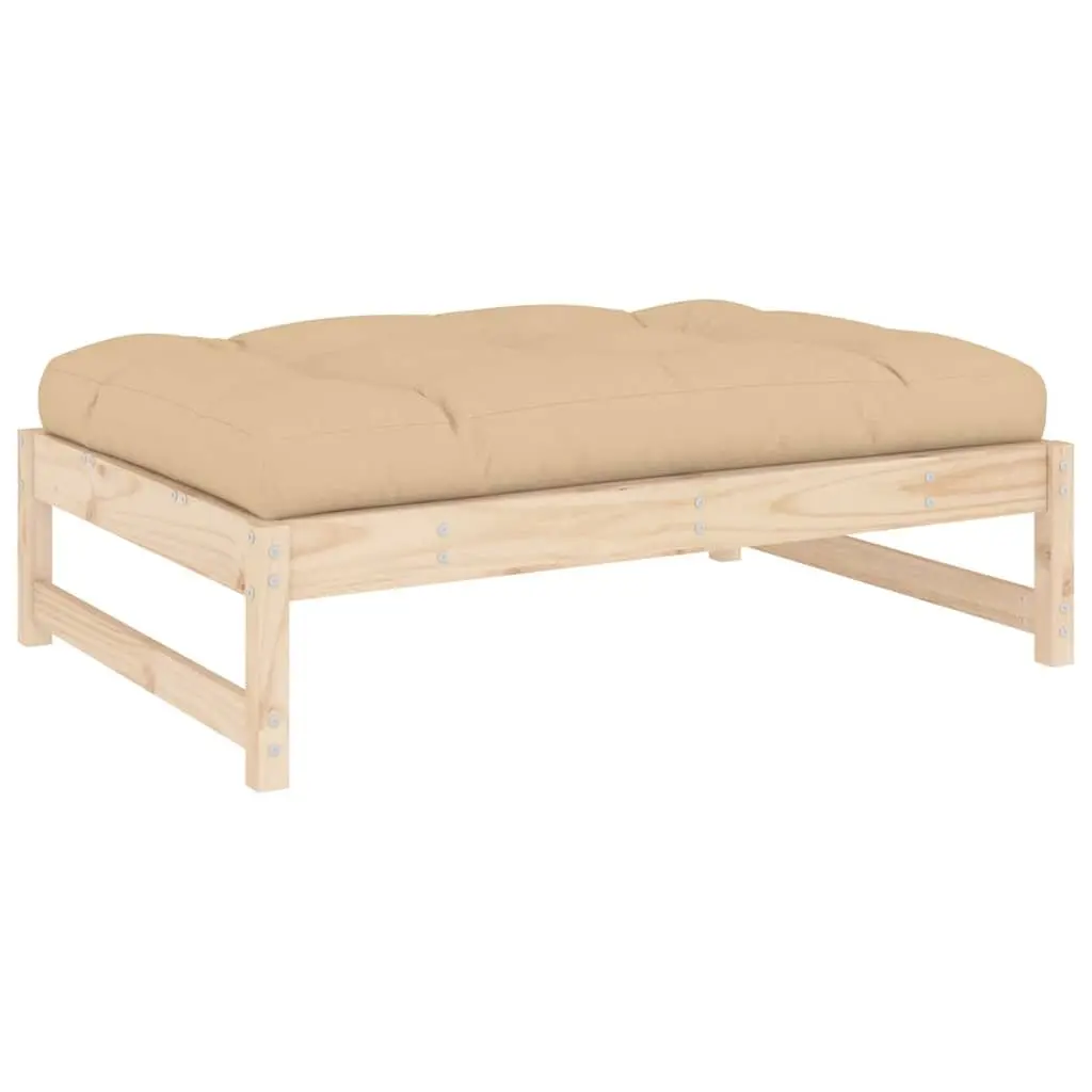 Slatted Wood Garden Footstool for Outdoor Spaces