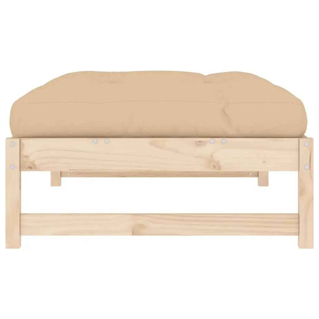 Slatted Wood Garden Footstool for Outdoor Spaces