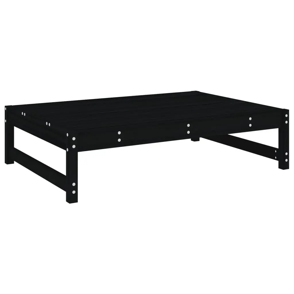 Black Garden Footstool Ottoman 120x80 cm