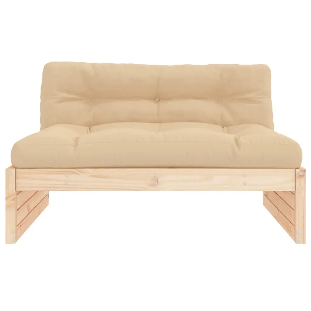 Solid Pine Wood Outdoor Middle Sofa 120x80 cm