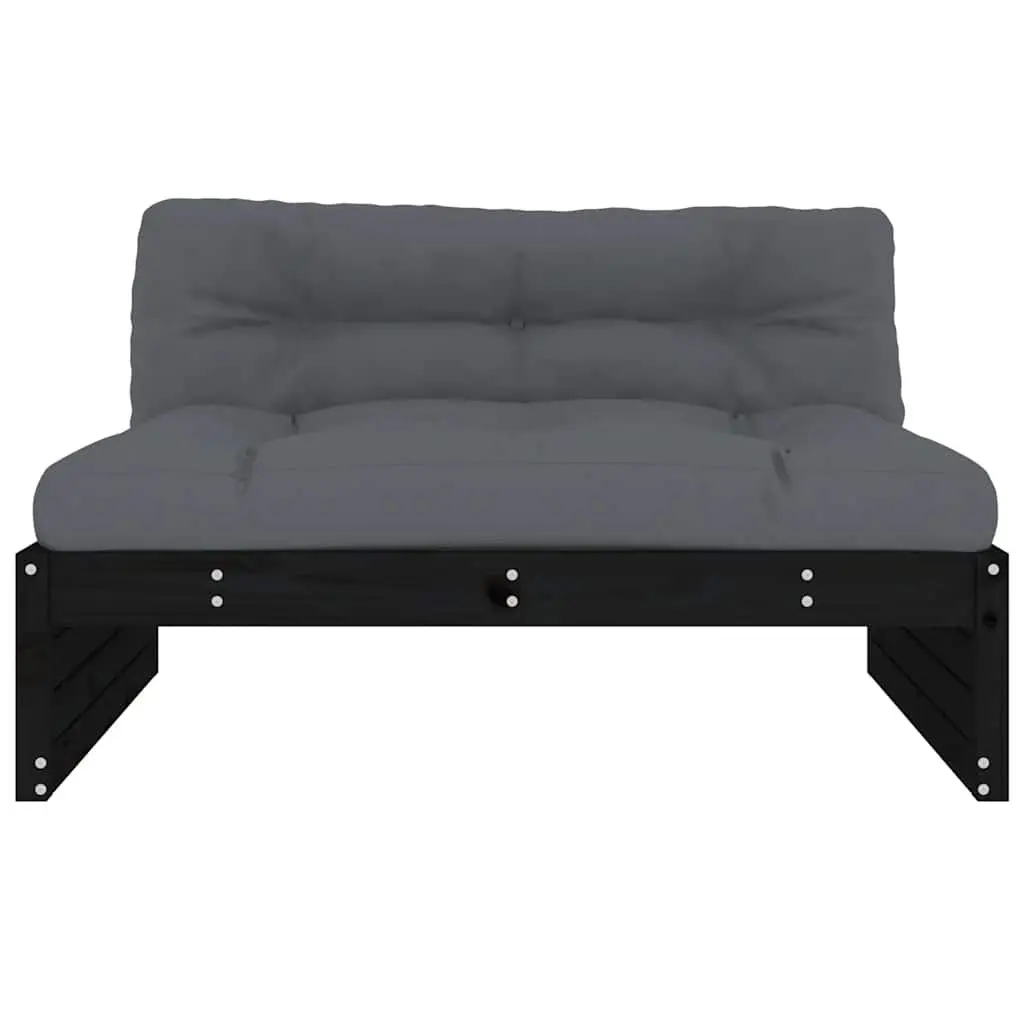 Black Modular Middle Sofa for Outdoor Areas 120x80cm