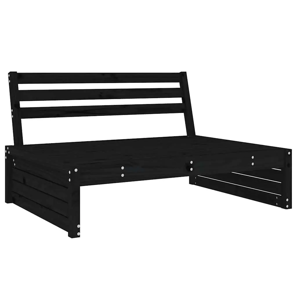 Black Modular Middle Sofa for Outdoor Areas 120x80cm
