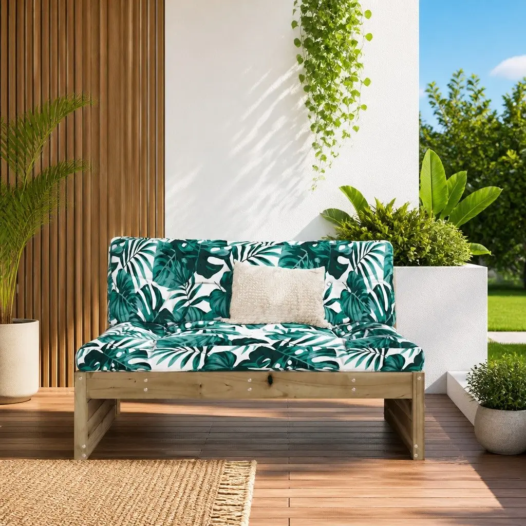 Wooden Middle Sofa Module for Outdoor Spaces