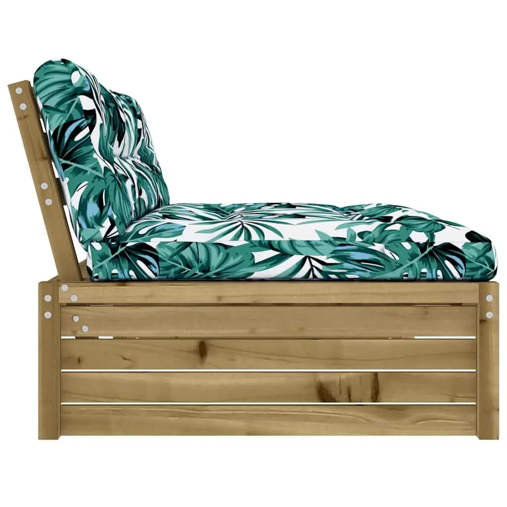 Wooden Middle Sofa Module for Outdoor Spaces