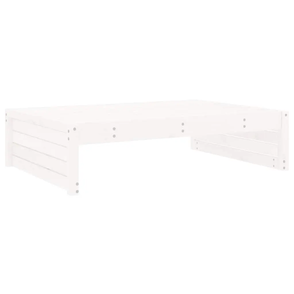 Garden Footstool Solid Wood Pine 120 x 80 cm White Outdoor Seating Ottoman