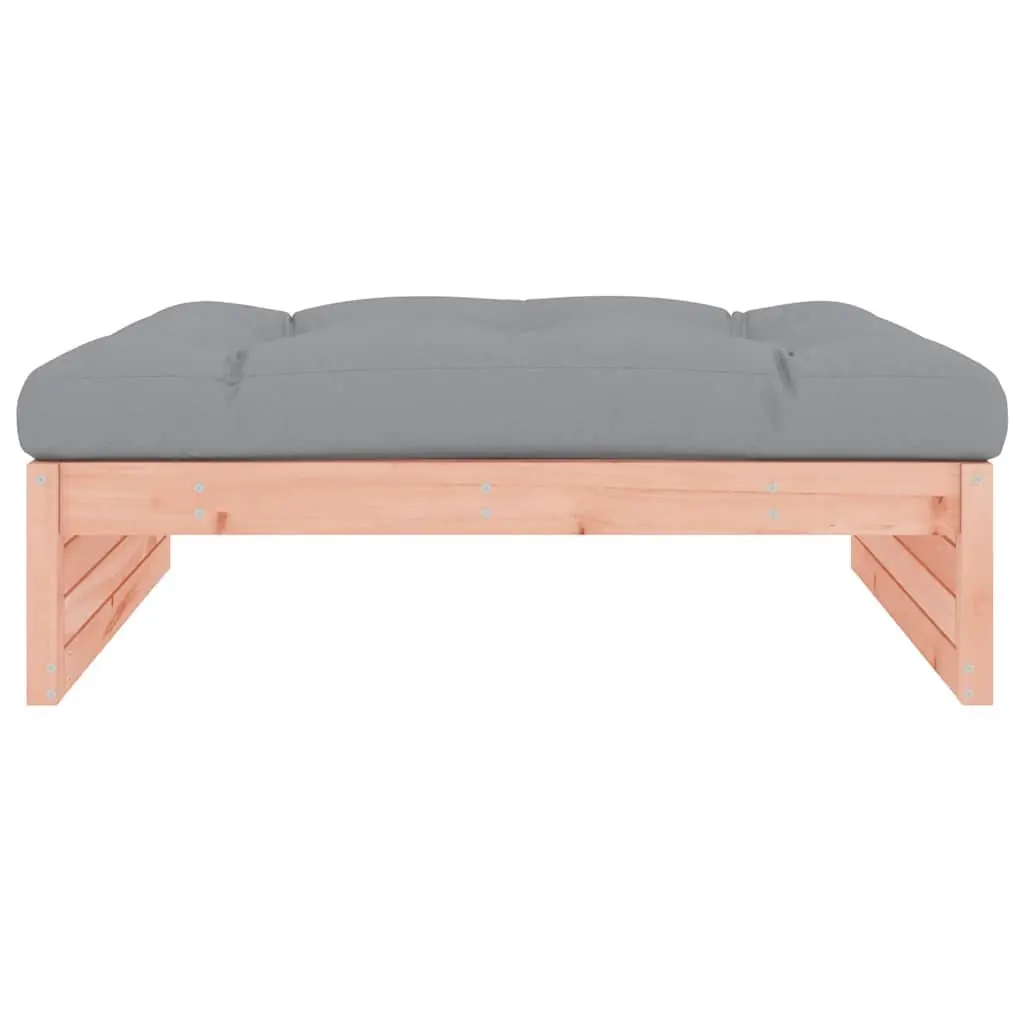 Garden Footstool Outdoor Seating Slatted Design Soft Cushion Patio Lounger