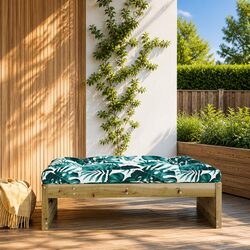 Durable Wooden Garden Footstool with Comfortable Cushion