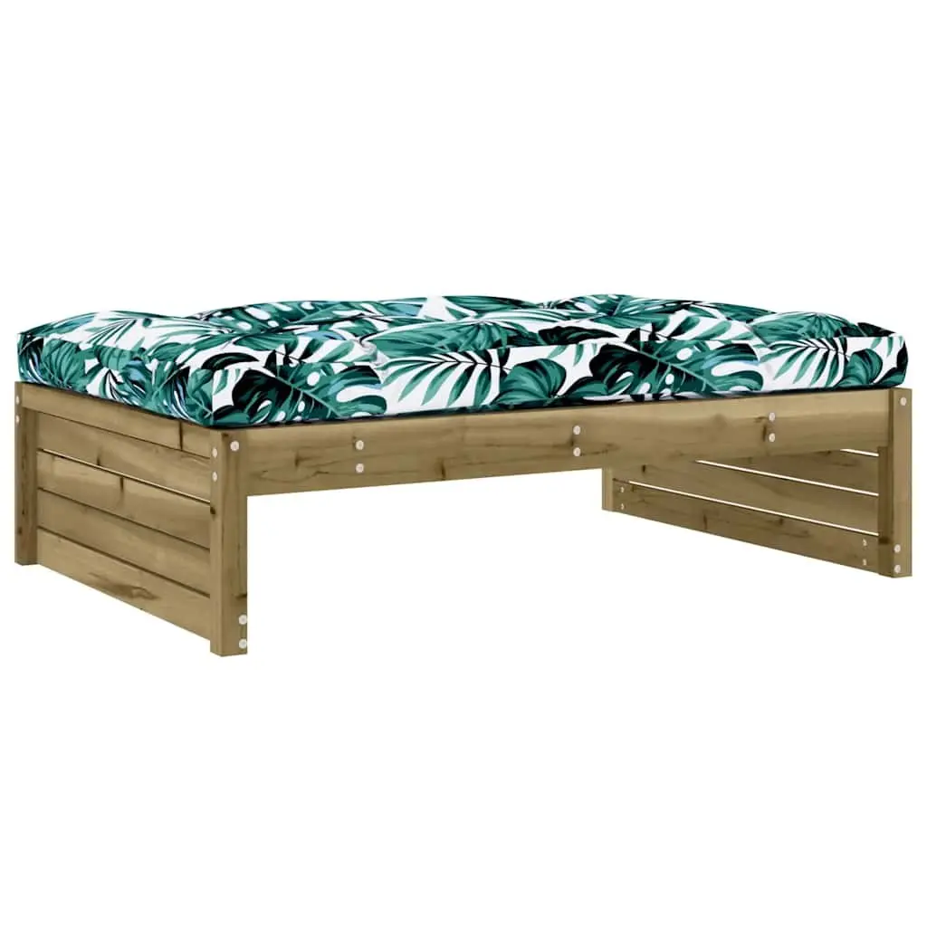 Garden Footstool Impregnated Pine Wood 120 x 80 cm Brown with Cushion
