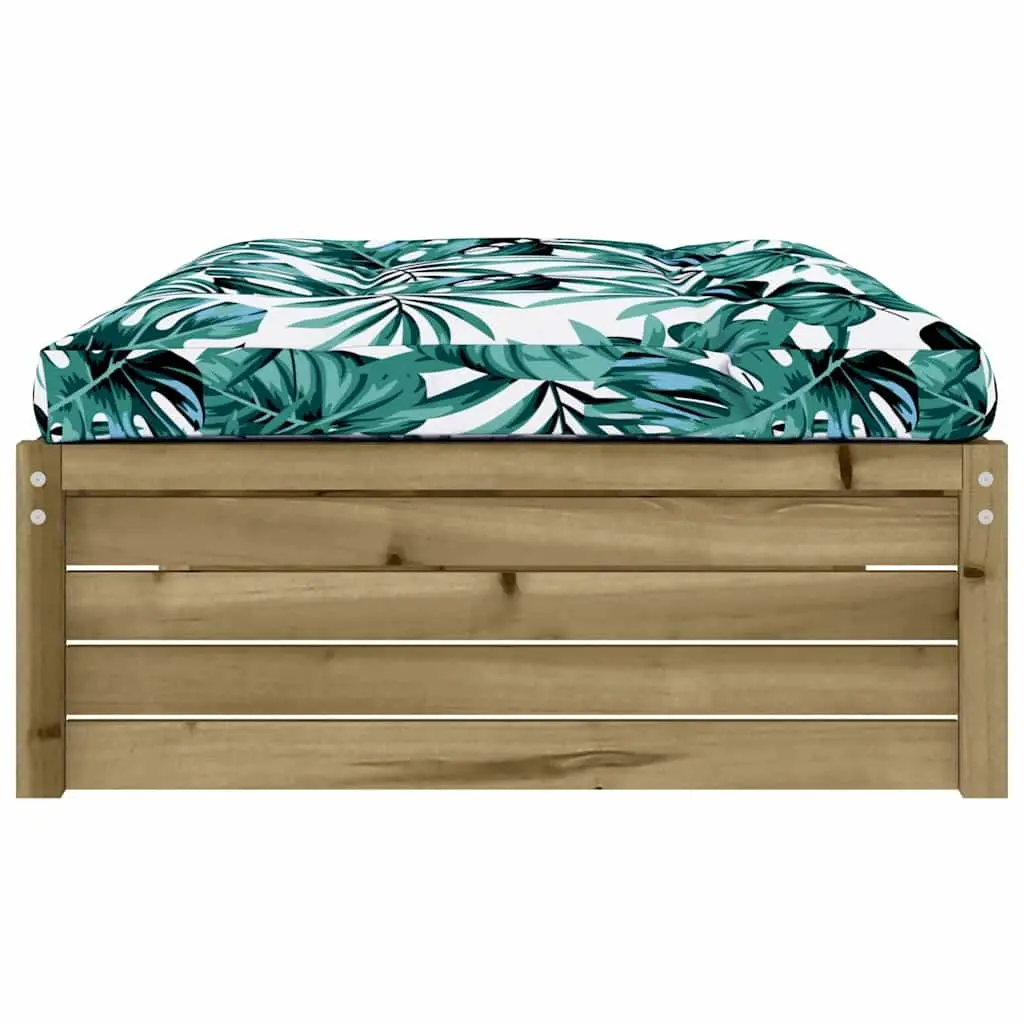 Garden Footstool Impregnated Pine Wood 120 x 80 cm Brown with Cushion