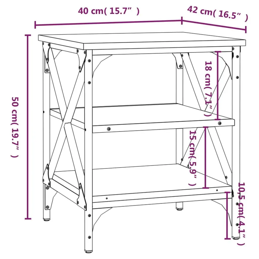 Brown Accent End Table with Engineered Wood Top