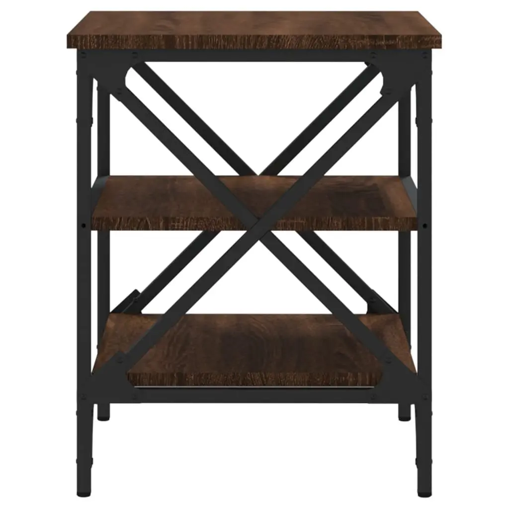 End Tables 2 pcs Brown Side Tables Living Room Accent Engineered Wood Storage