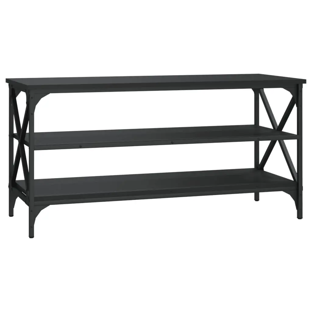 TV Stand Engineered Wood Iron Frame 100 x 40 x 50 cm Black