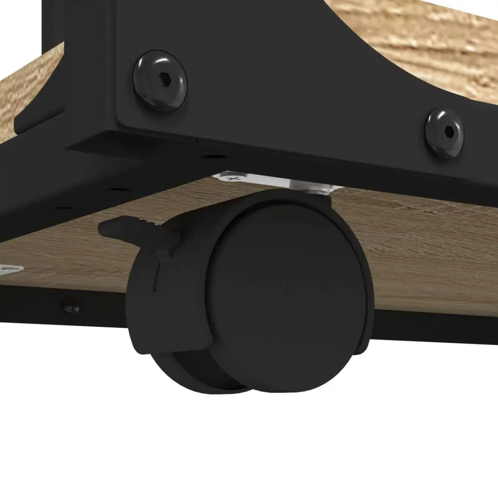 C-Shape End Table with Wheels for Easy Mobility